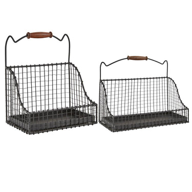 Hanging Wire Baskets - Set of 2 Park Designs - The Fox Decor